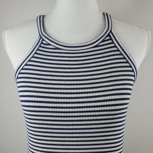 Madewell Dress Navy Striped Tank Dress, Size L